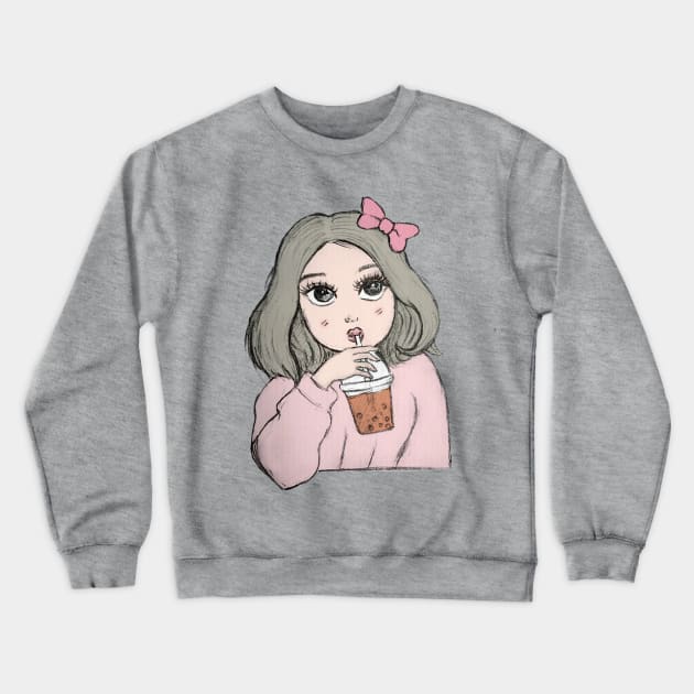 Bubble Tea Princess Crewneck Sweatshirt by amandachenlee